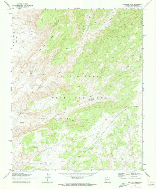 1970 Johnaw Mesa, AZ - Arizona - USGS Topographic Map