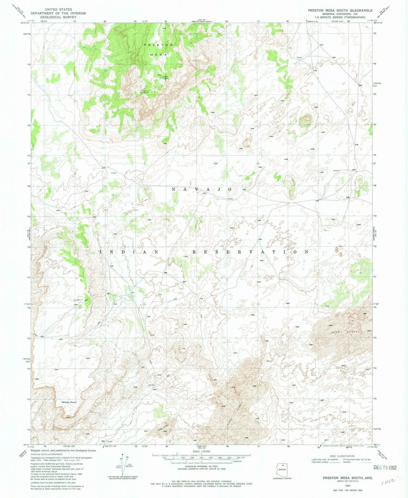 1982 Preston Mesa South, AZ - Arizona - USGS Topographic Map
