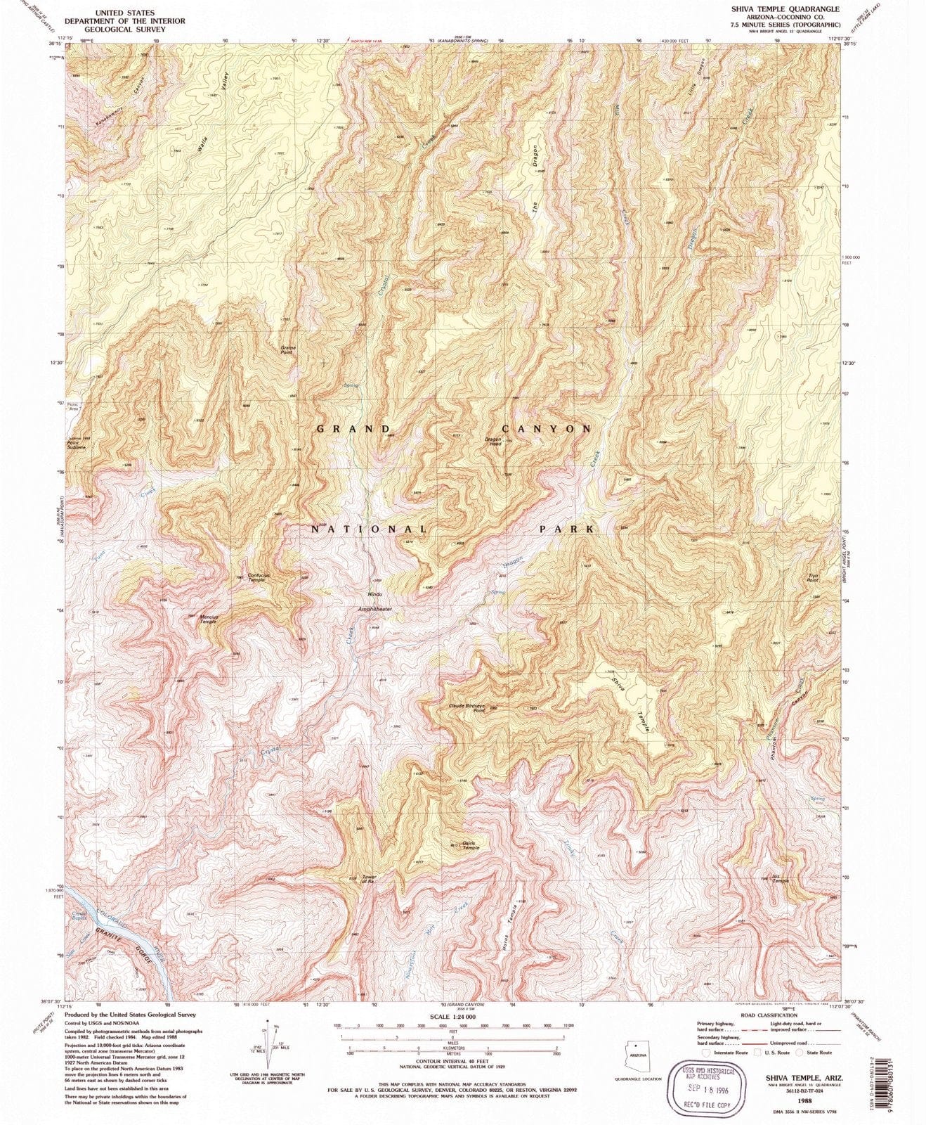 1988 Shiva Temple, AZ - Arizona - USGS Topographic Map