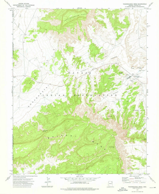 1972 Toadindaaska Mesa, AZ - Arizona - USGS Topographic Map