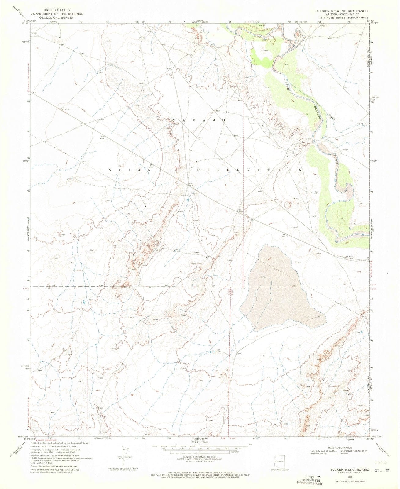 1968 Tucker Mesa, AZ - Arizona - USGS Topographic Map