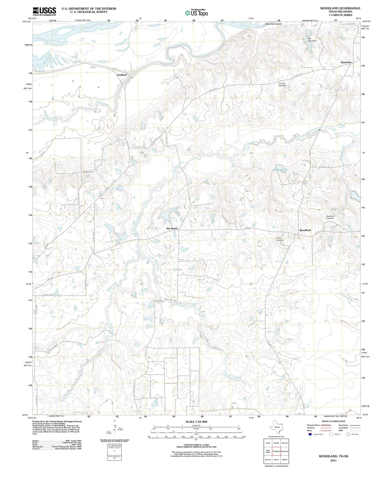 2011 Woodland, TX - Texas - USGS Topographic Map