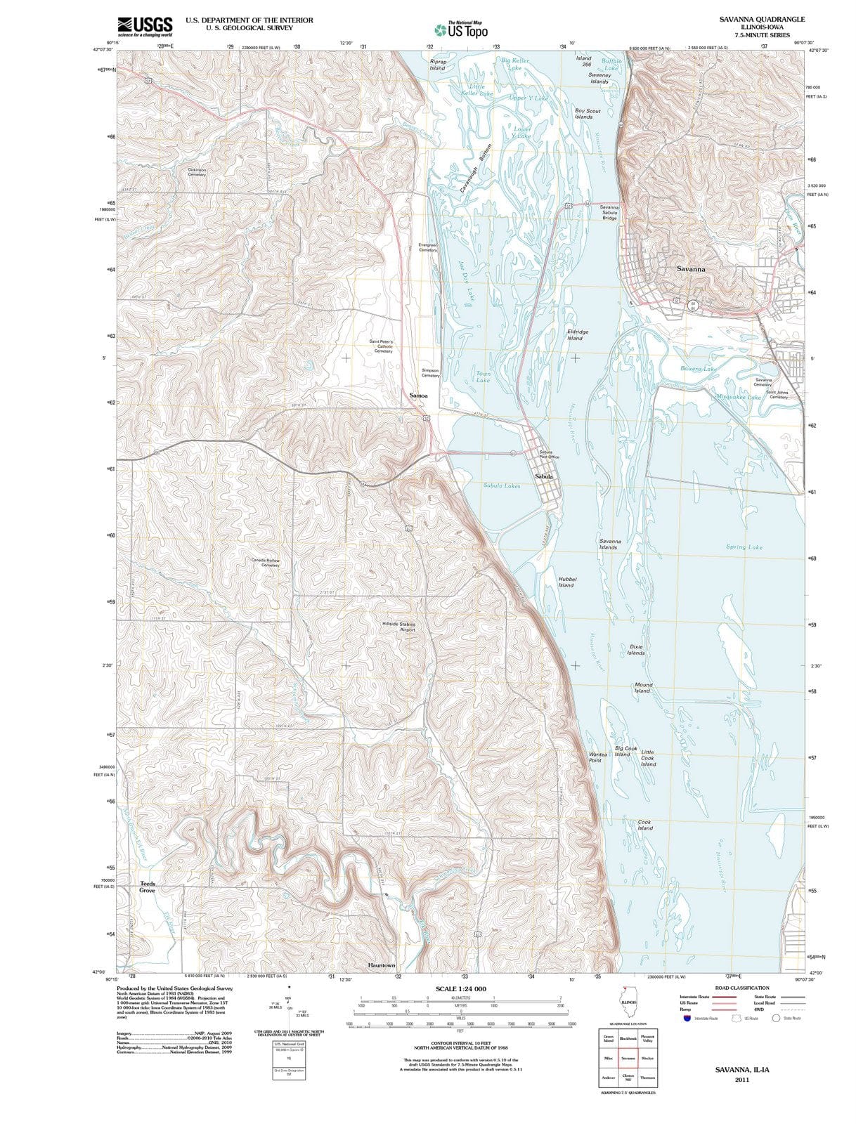 2011 Savanna, IL - Illinois - USGS Topographic Map