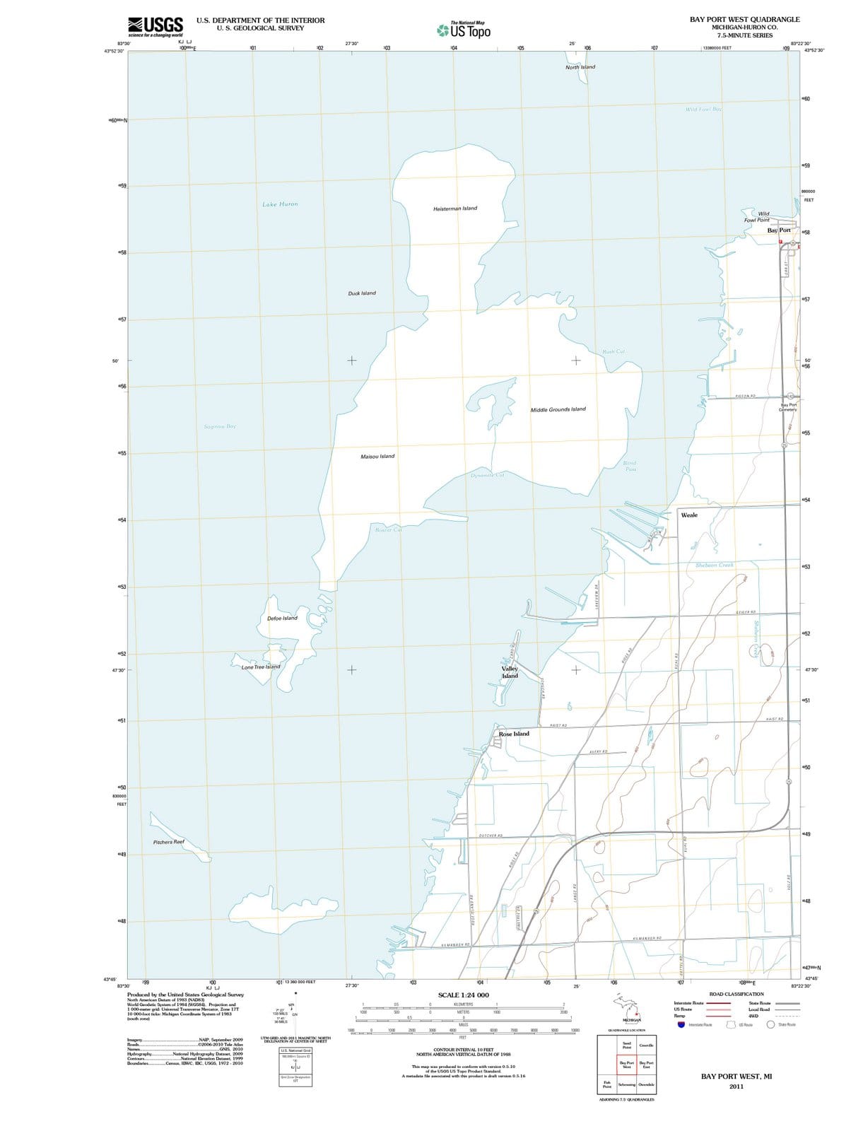 2011 Bay Port West, MI - Michigan - USGS Topographic Map