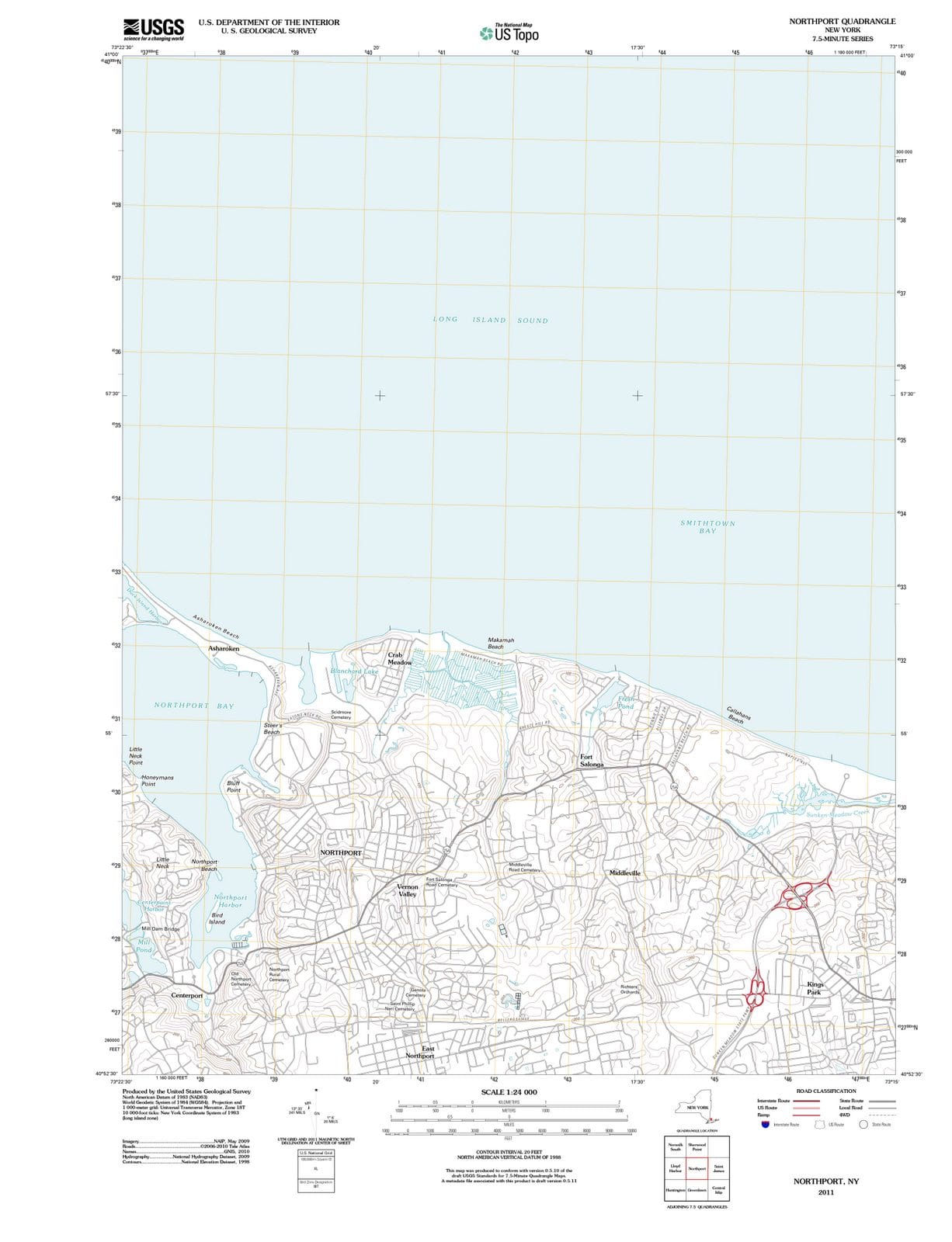 2011 Northport, NY - New York - USGS Topographic Map