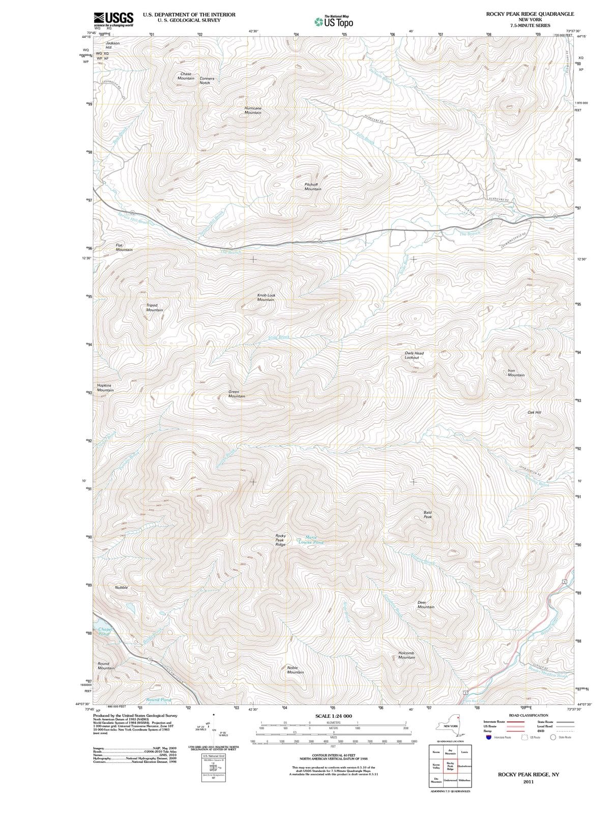 2011 Rocky Peak Ridge, NY - New York - USGS Topographic Map