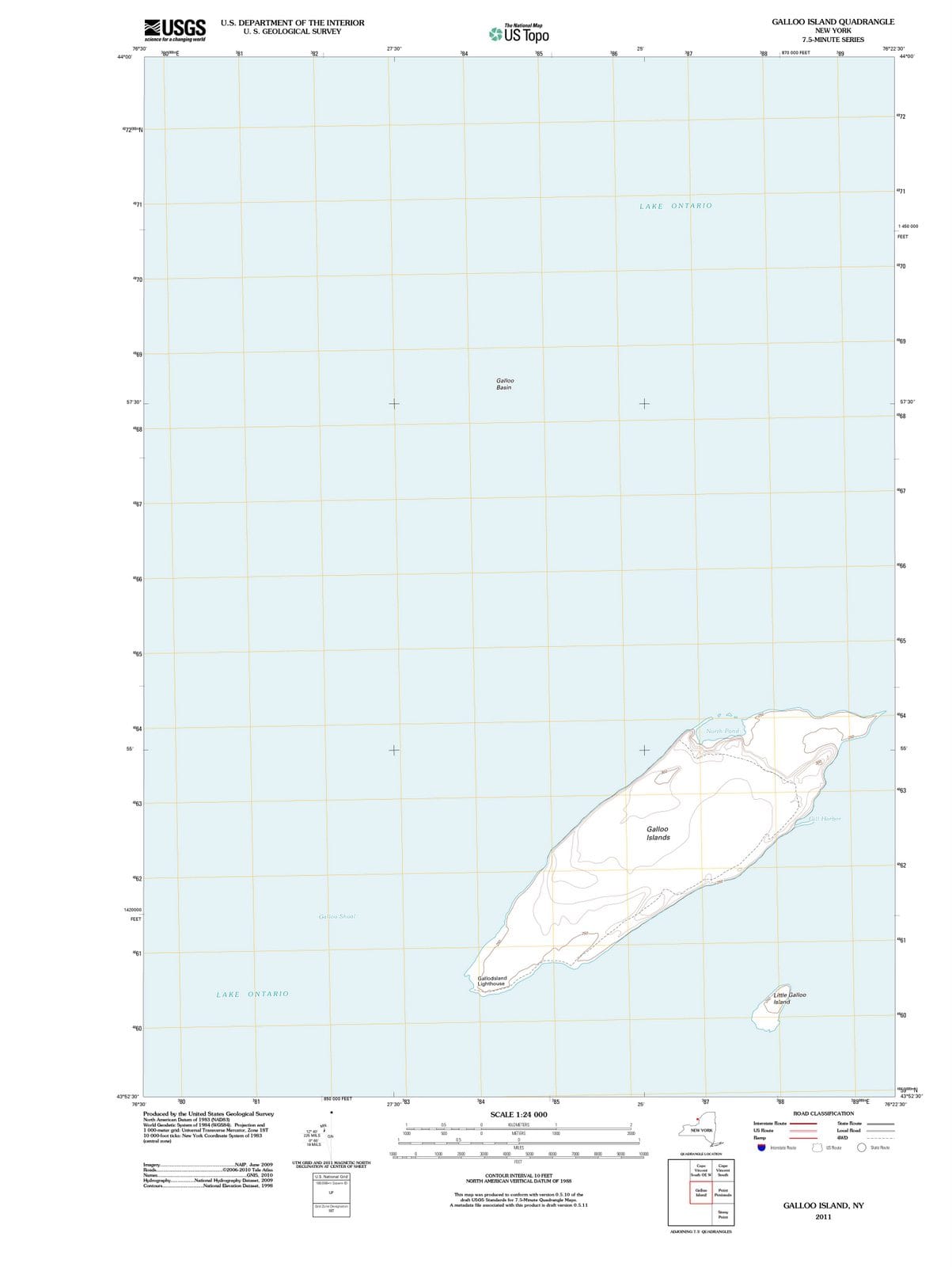2011 Galloo Island, NY - New York - USGS Topographic Map