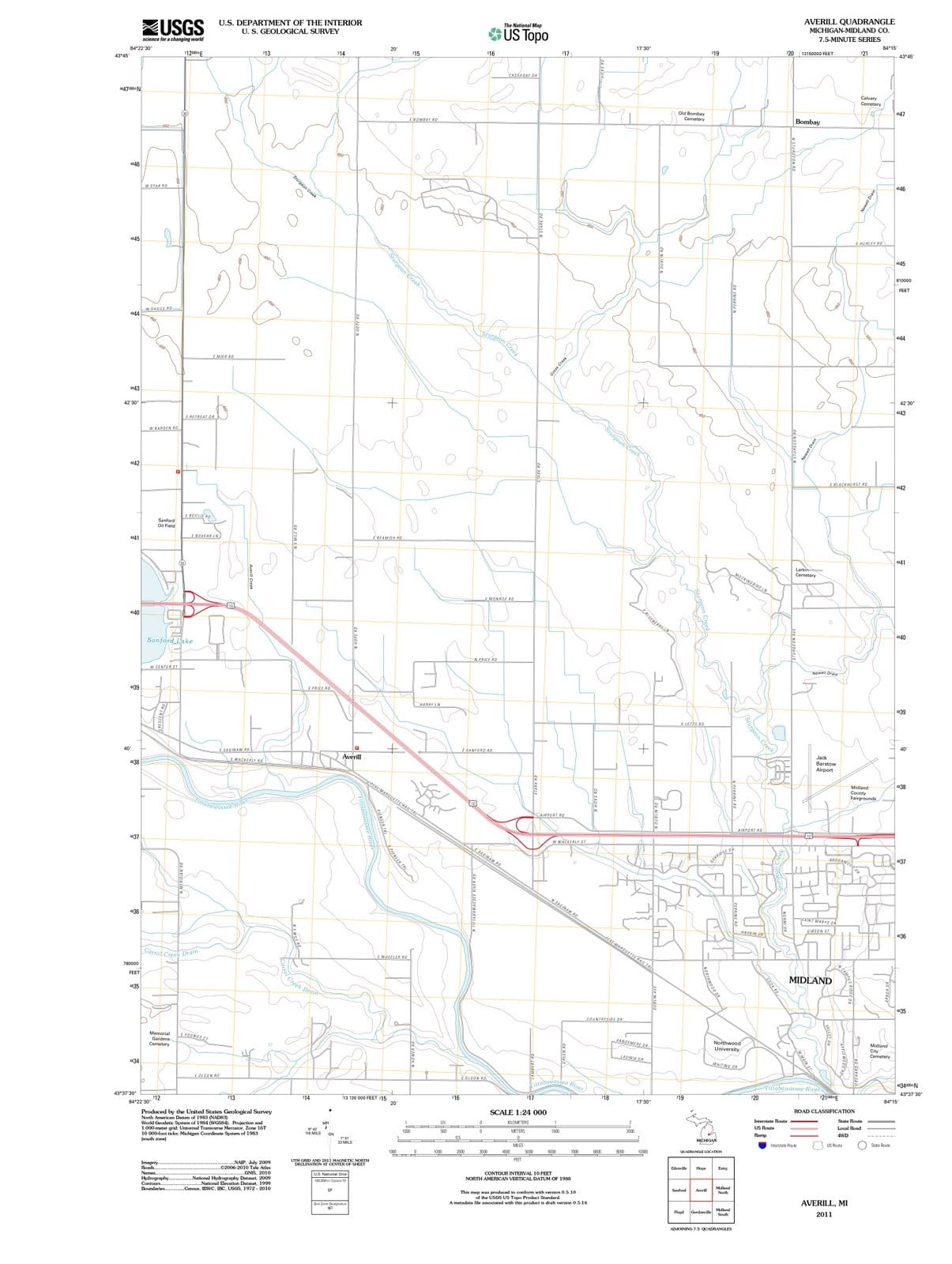 2011 Averill, MI - Michigan - USGS Topographic Map