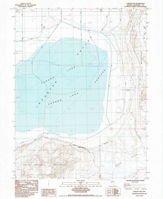 1985 Carson Lake, NV - Nevada - USGS Topographic Map