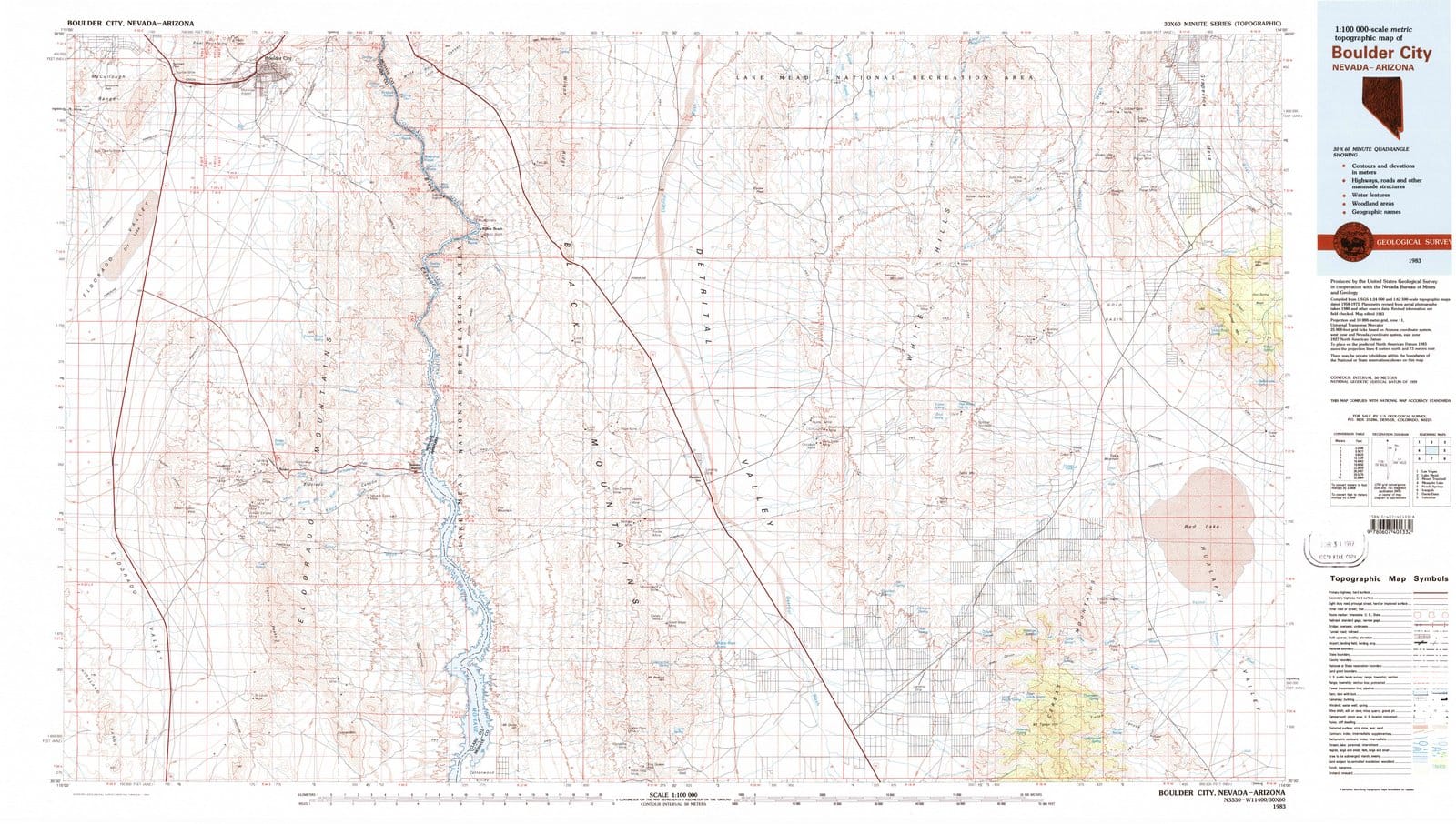 1983 Boulder, NV - Nevada - USGS Topographic Map v2