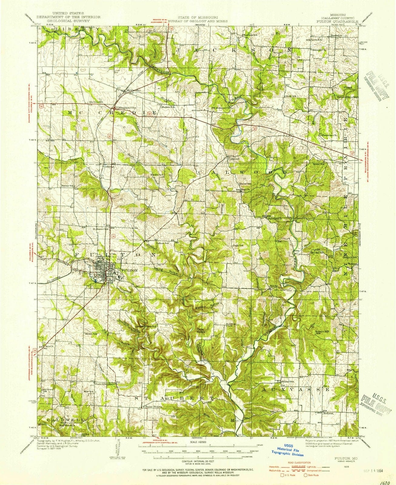 1928 Fulton, MO - Missouri - USGS Topographic Map