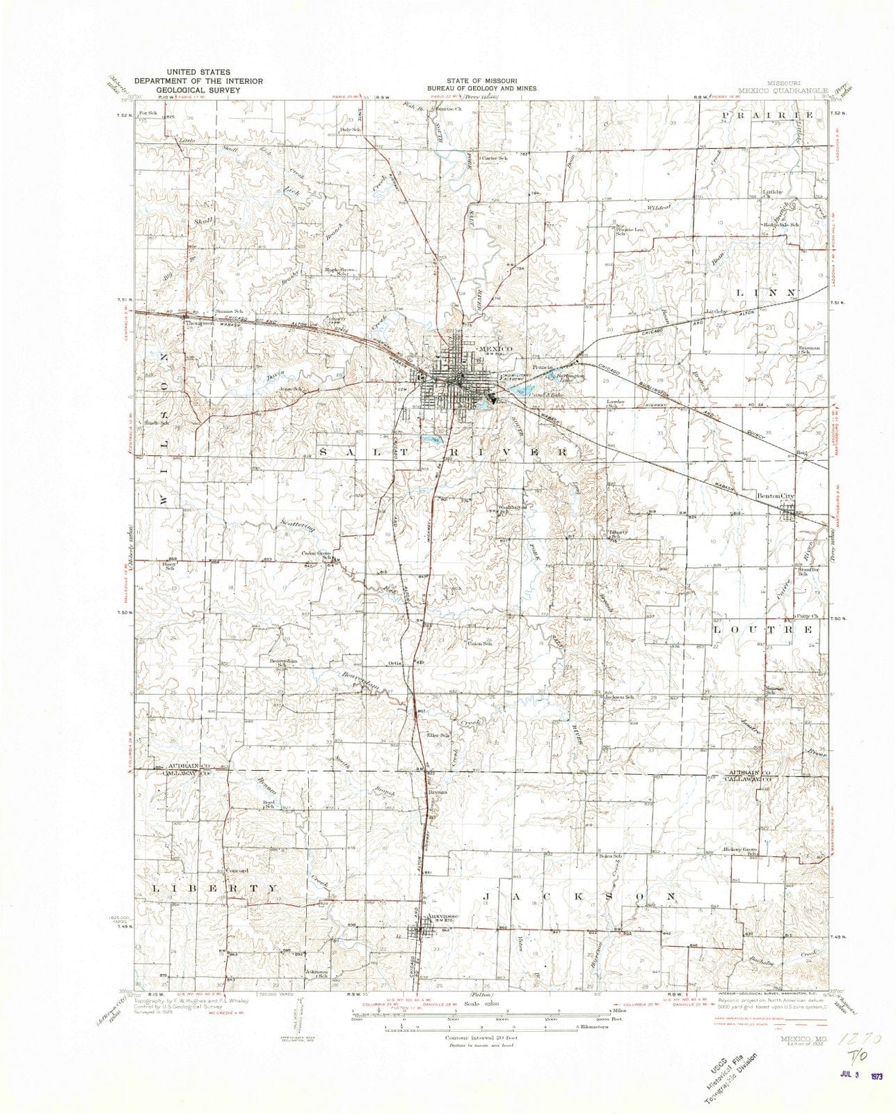 1932 Mexico, MO - Missouri - USGS Topographic Map