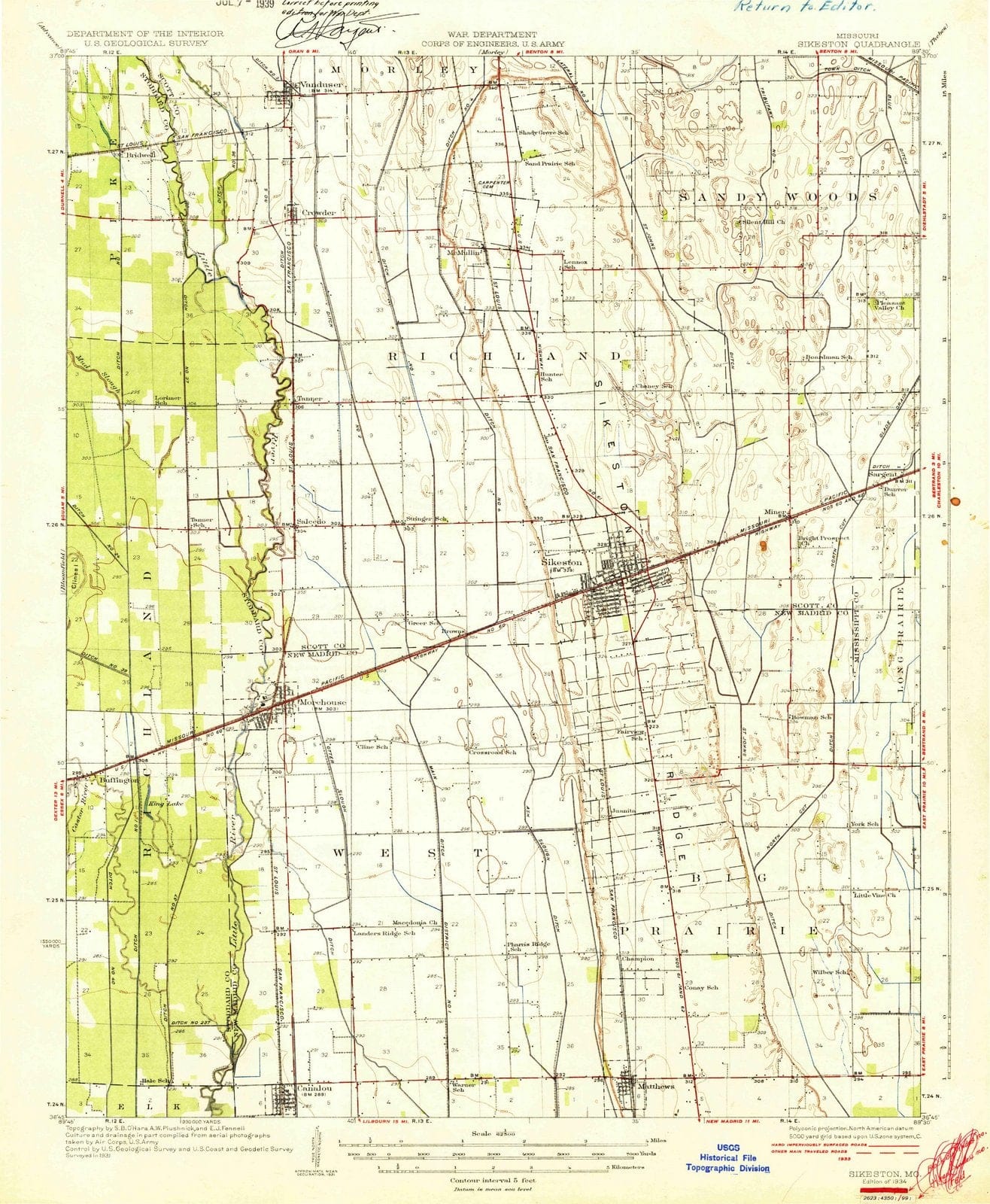 1931 Sikeston, MO - Missouri - USGS Topographic Map