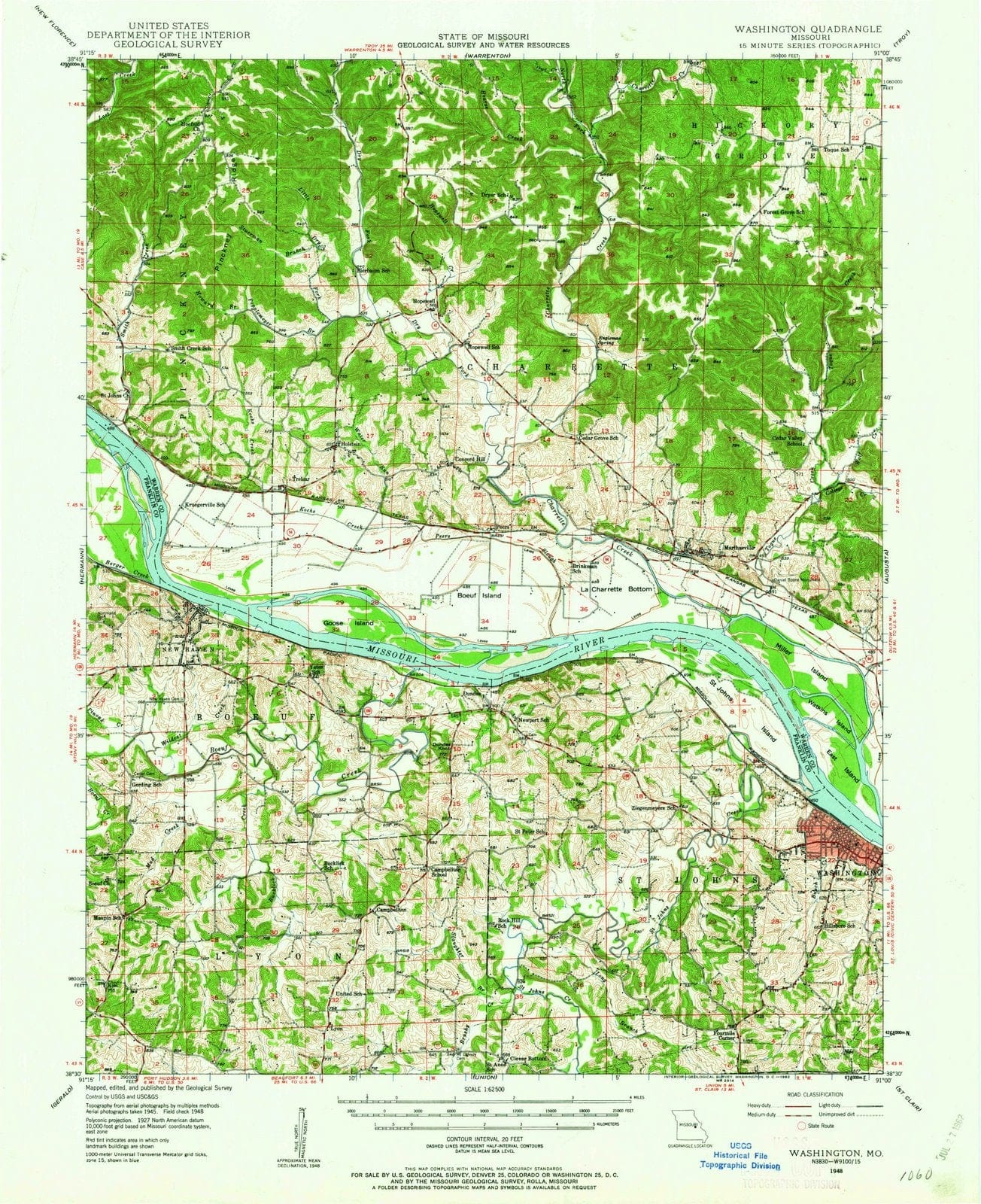 1948 Washington, MO - Missouri - USGS Topographic Map