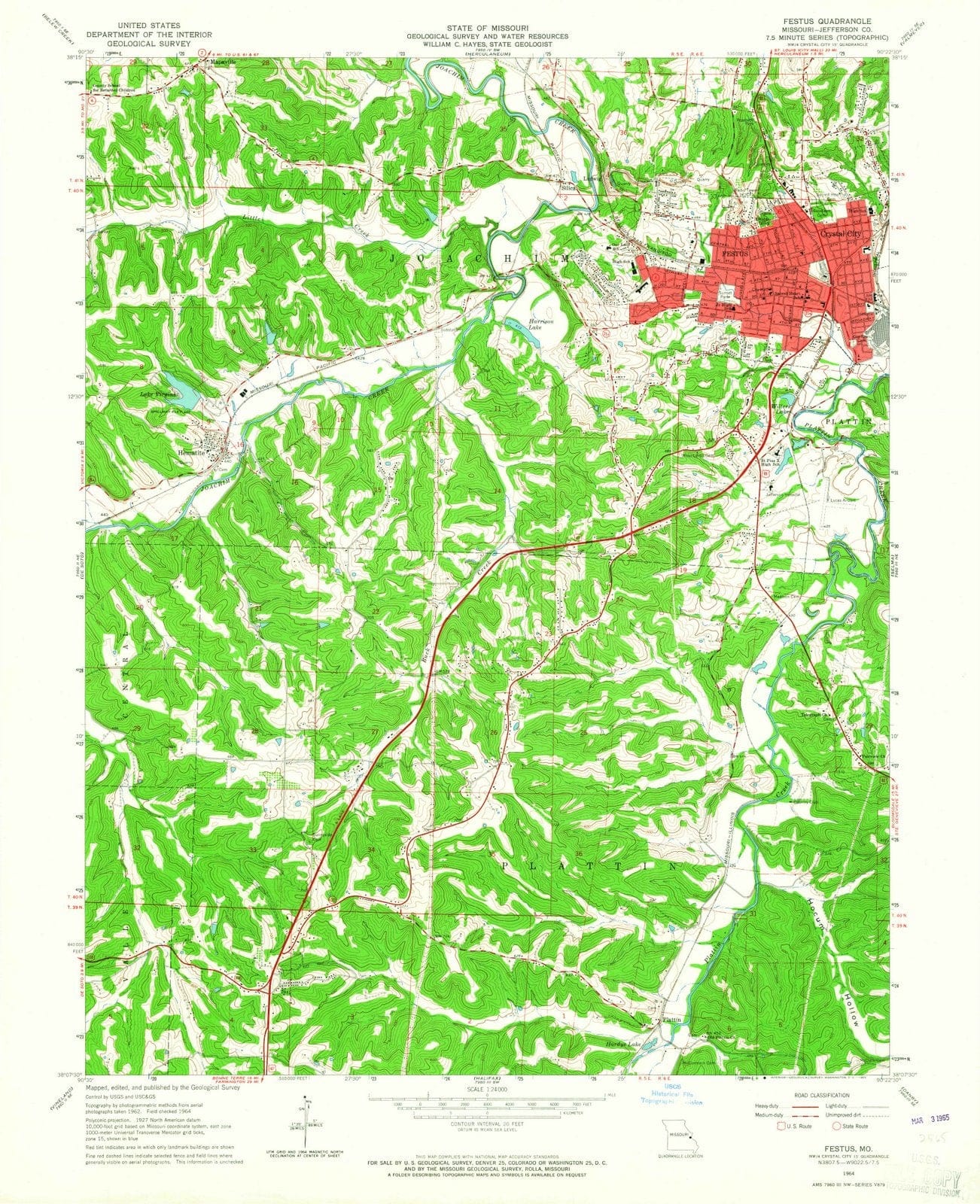 1964 Festus, MO - Missouri - USGS Topographic Map