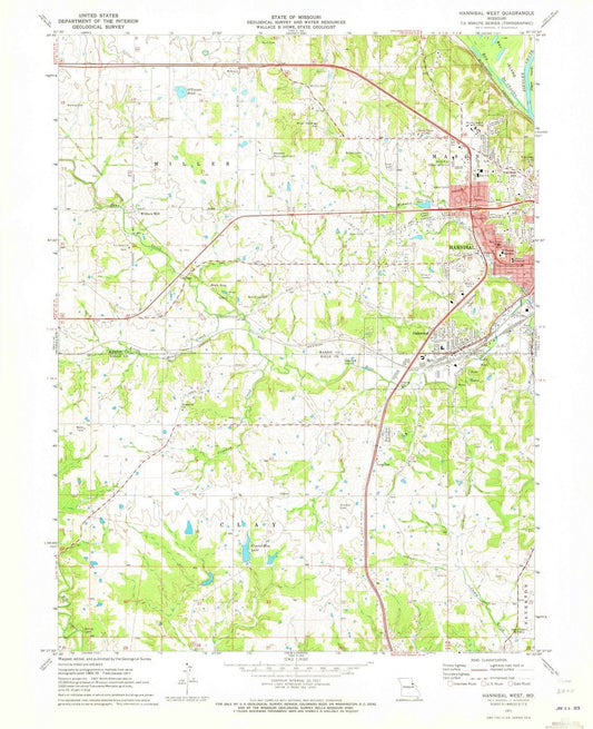 1971 Hannibal West, MO - Missouri - USGS Topographic Map