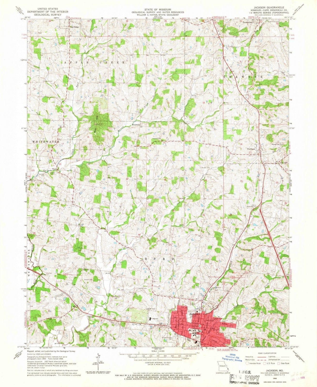 1966 Jackson, MO - Missouri - USGS Topographic Map