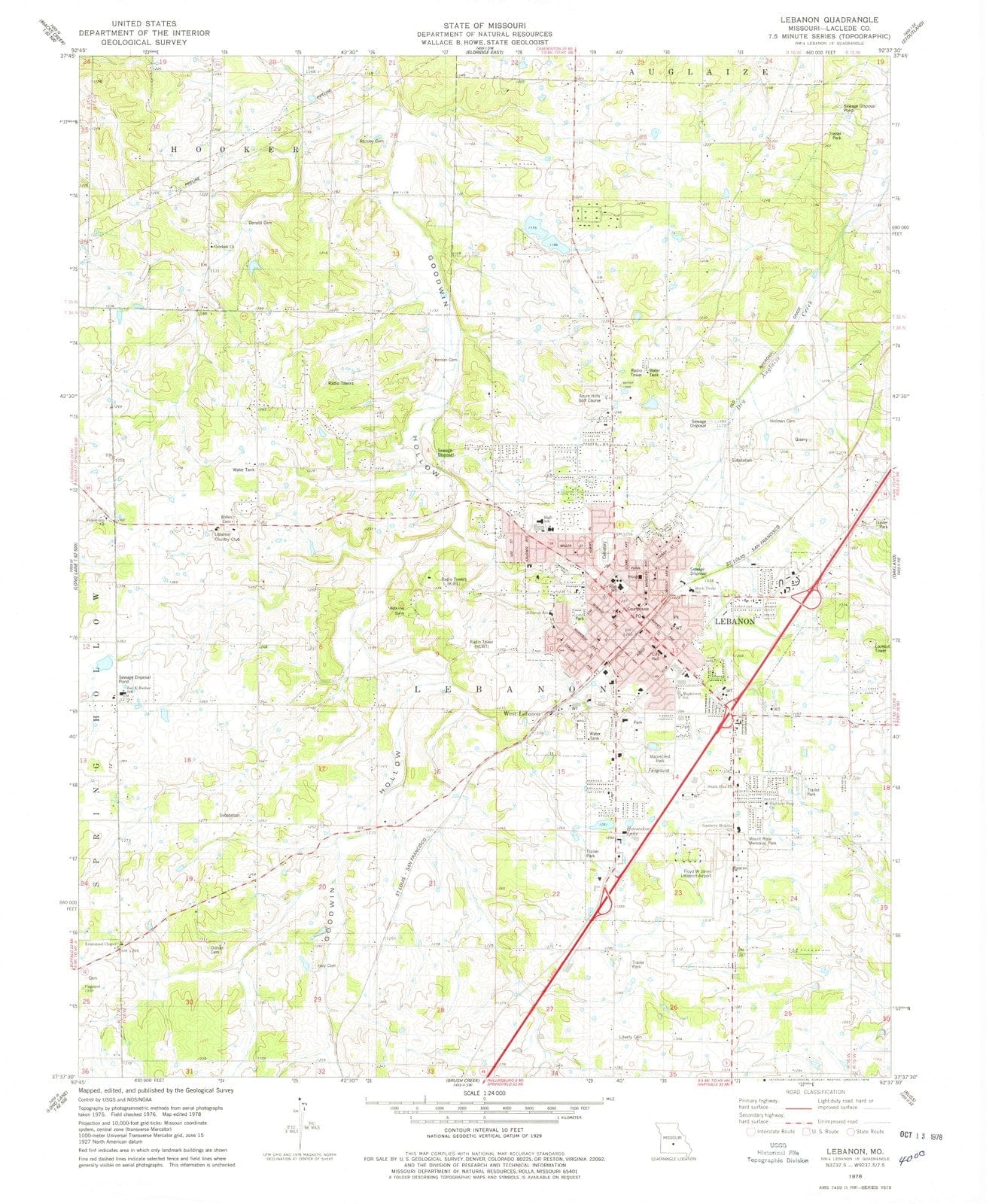 1978 Lebanon, MO - Missouri - USGS Topographic Map