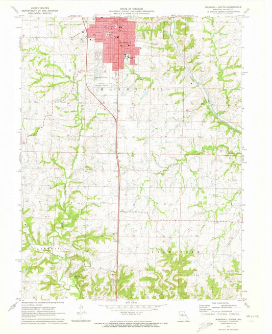 1971 Marshall, MO - Missouri - USGS Topographic Map v2