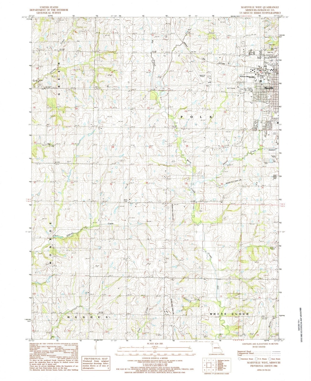1984 Maryville, MO - Missouri - USGS Topographic Map