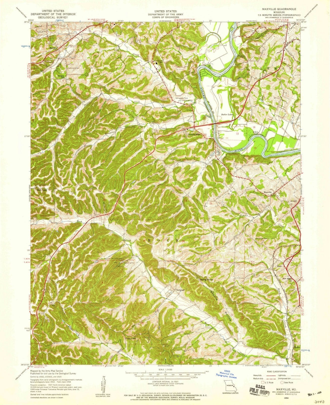 1954 Maryville, MO - Missouri - USGS Topographic Map