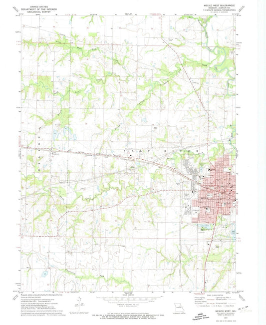 1972 Mexico, MO - Missouri - USGS Topographic Map v3