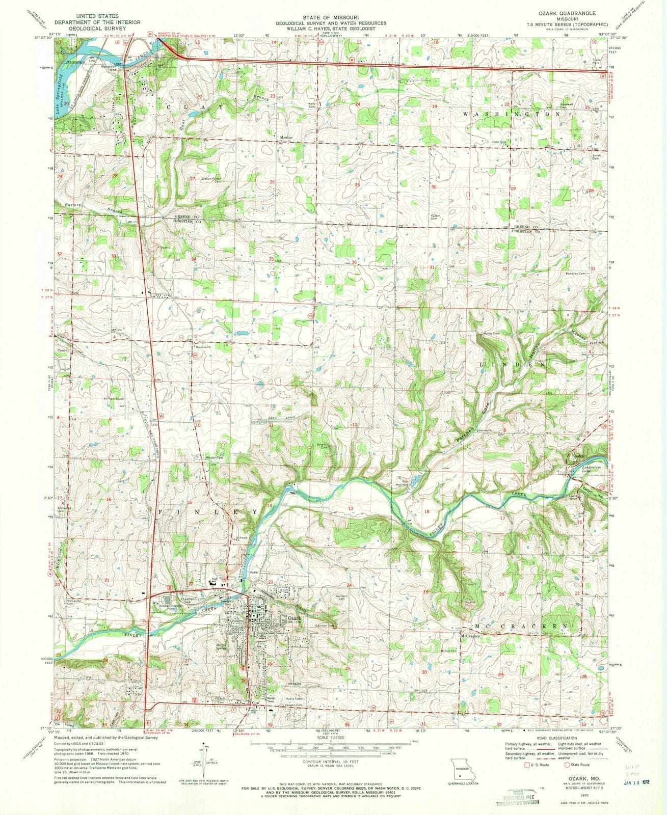 1970 Ozark, MO - Missouri - USGS Topographic Map