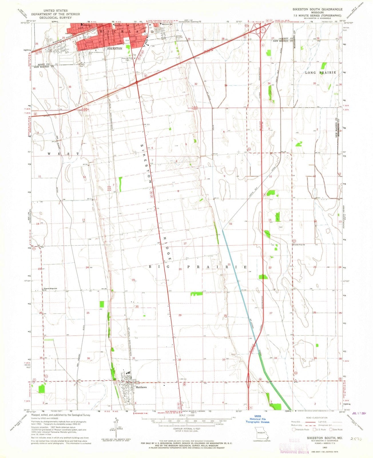 1963 Sikeston, MO - Missouri - USGS Topographic Map v2