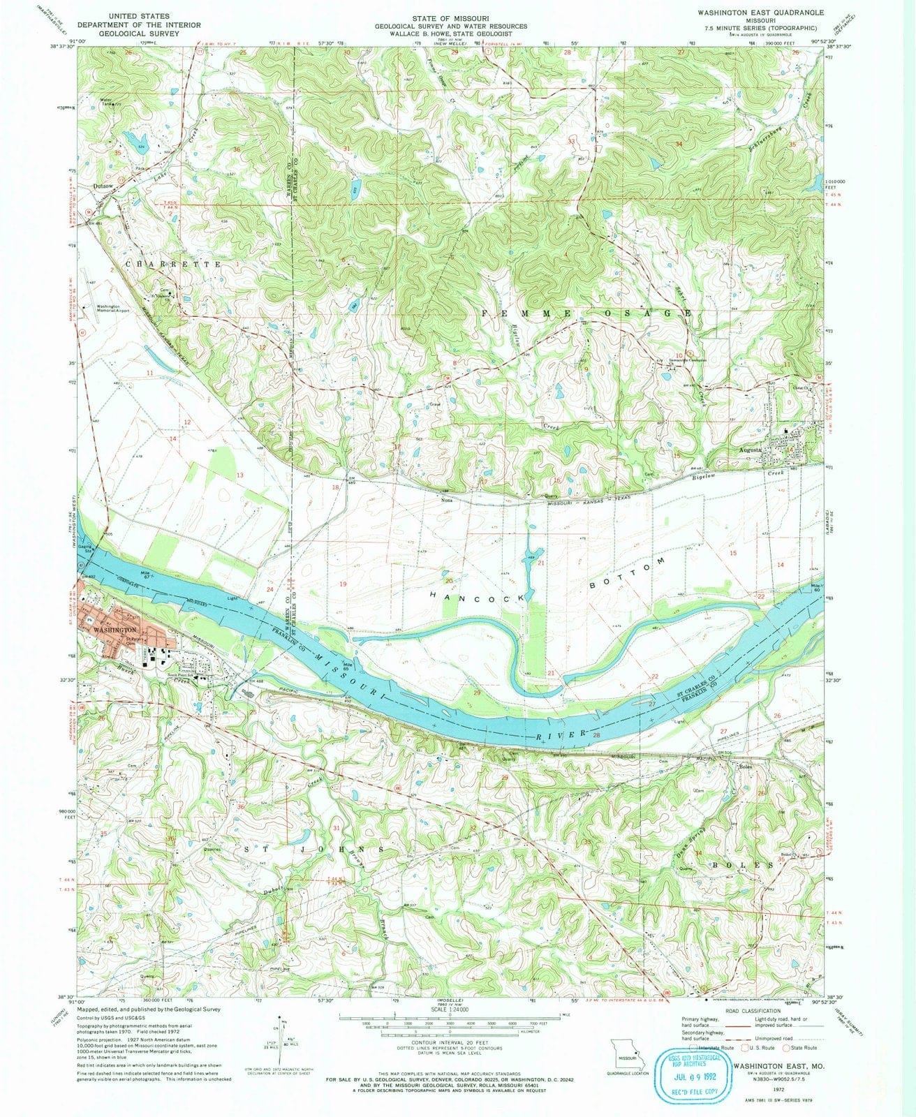 1972 Washington, MO - Missouri - USGS Topographic Map