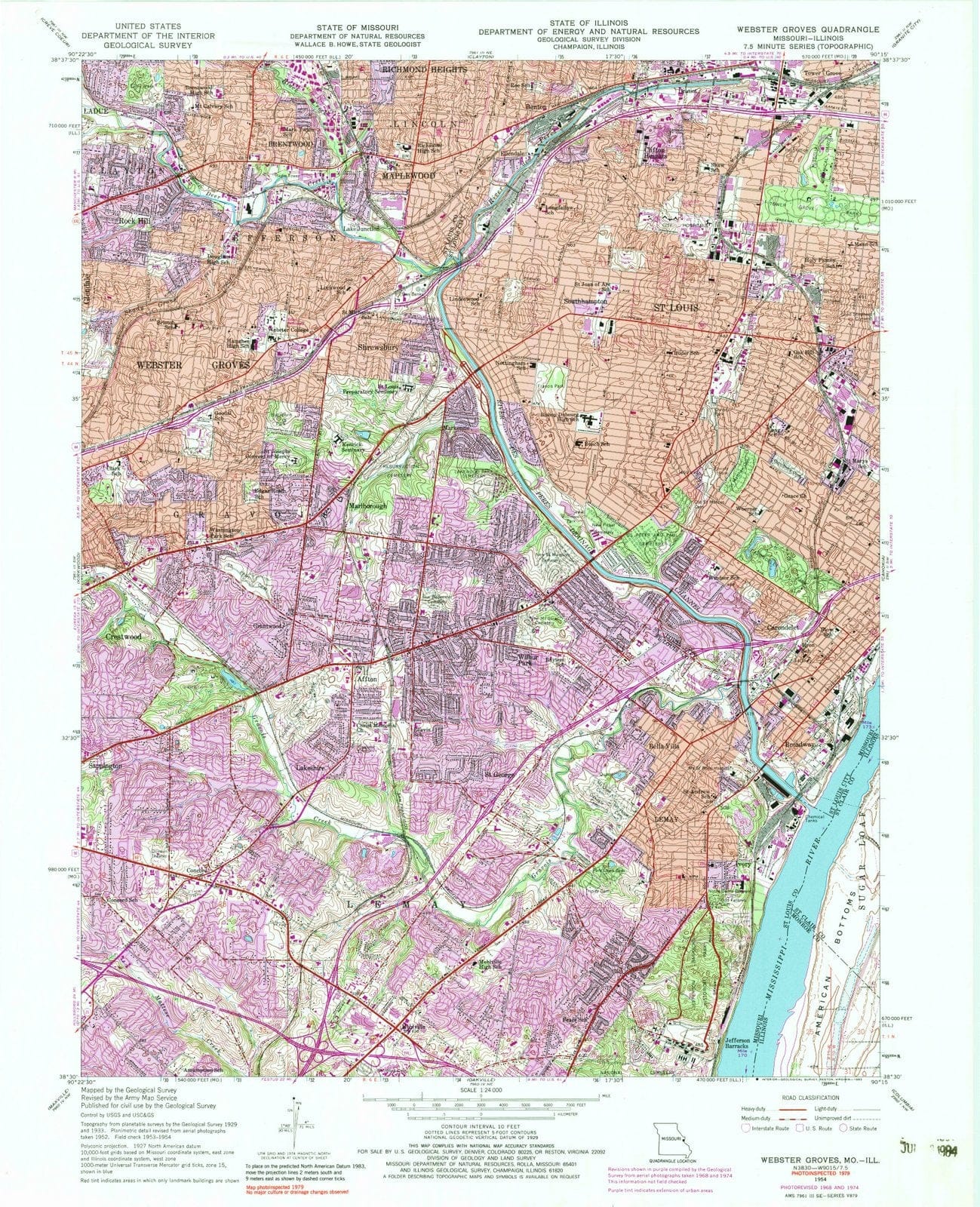 1954 Webster Groves, MO - Missouri - USGS Topographic Map