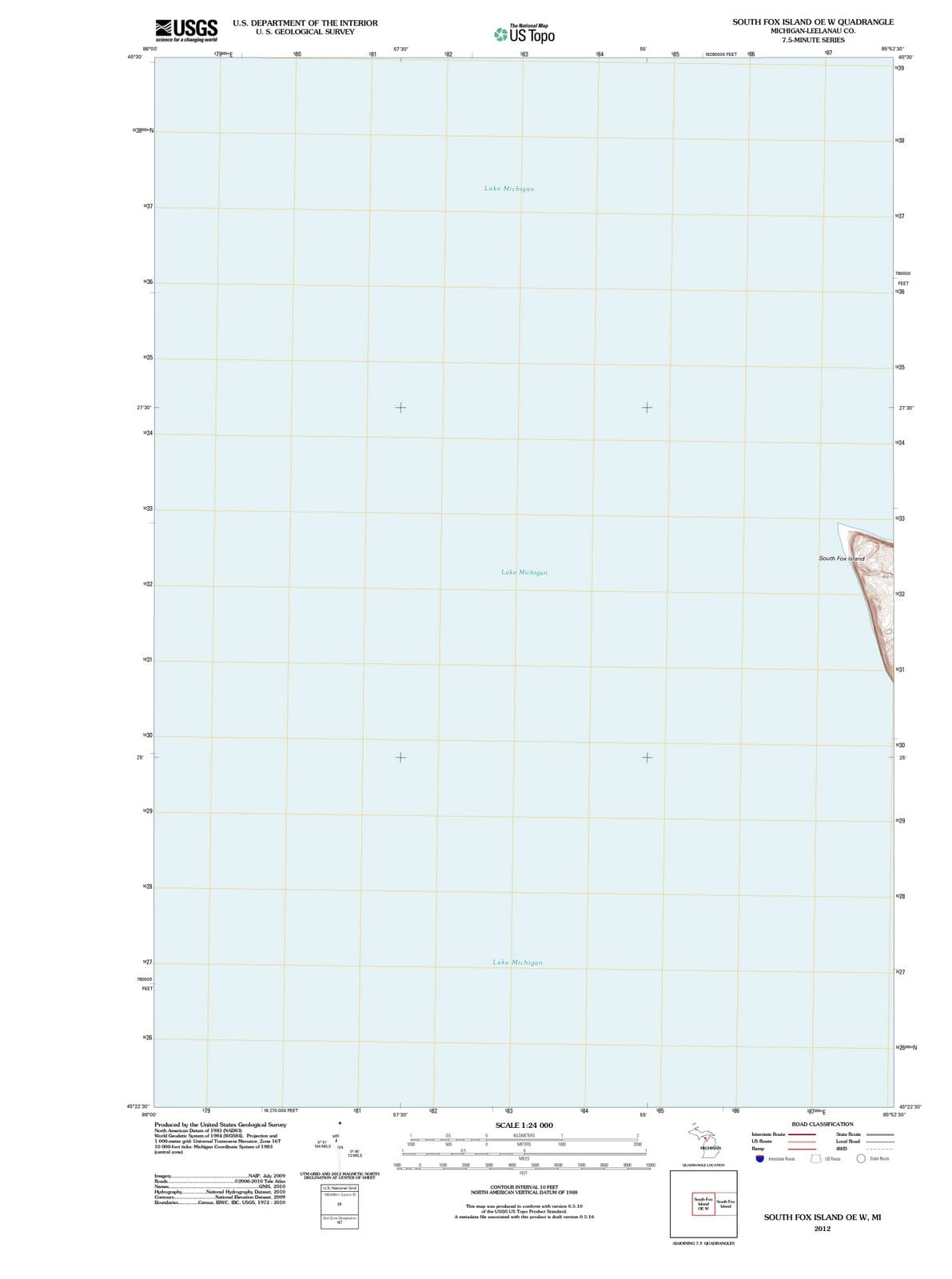2012 South Fox Island, MI - Michigan - USGS Topographic Map v2