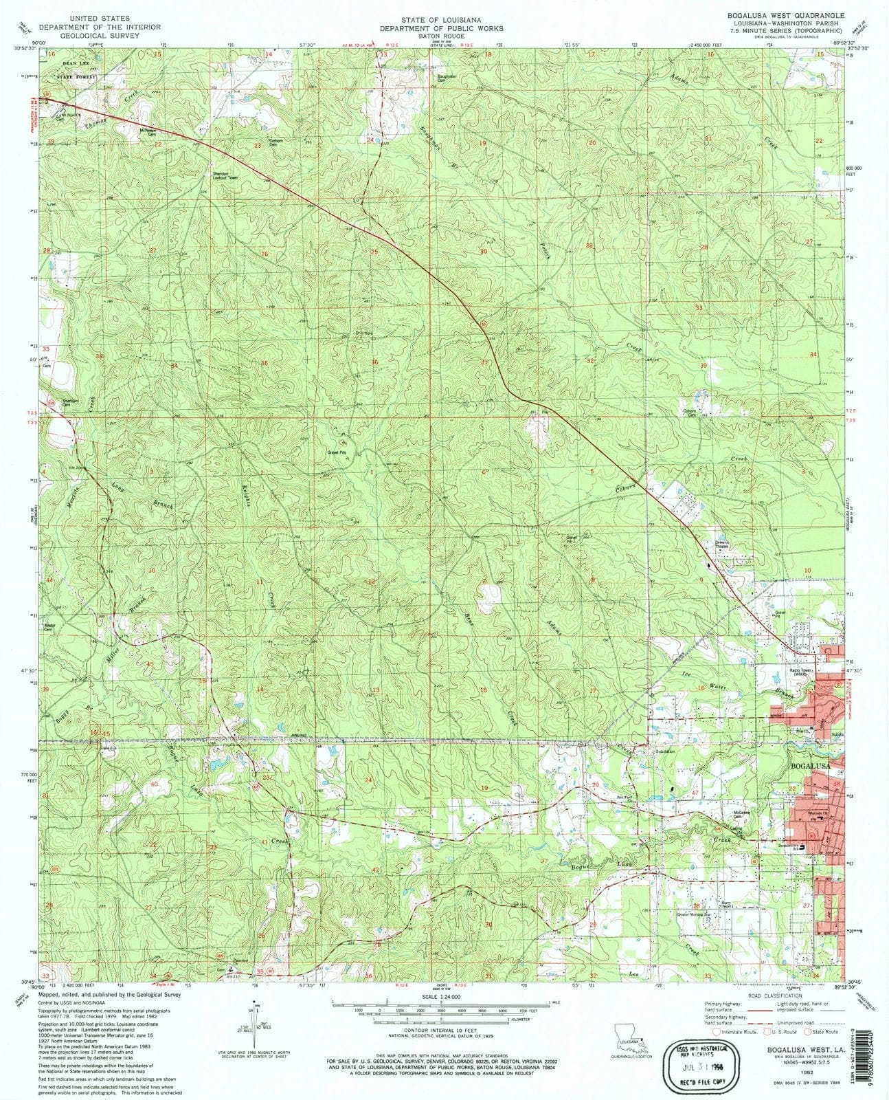 1982 Bogalusa, LA - Louisiana - USGS Topographic Map v2