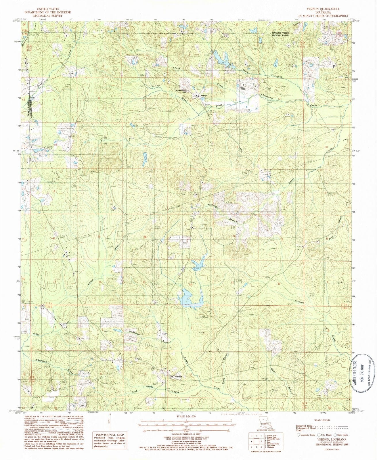 1985 Vernon, LA - Louisiana - USGS Topographic Map