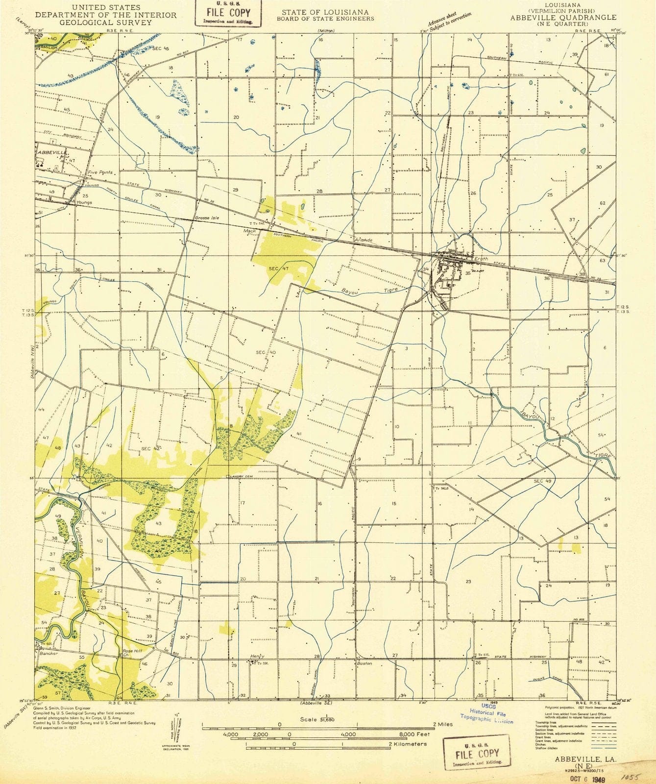 1932 Abbeville, LA - Louisiana - USGS Topographic Map