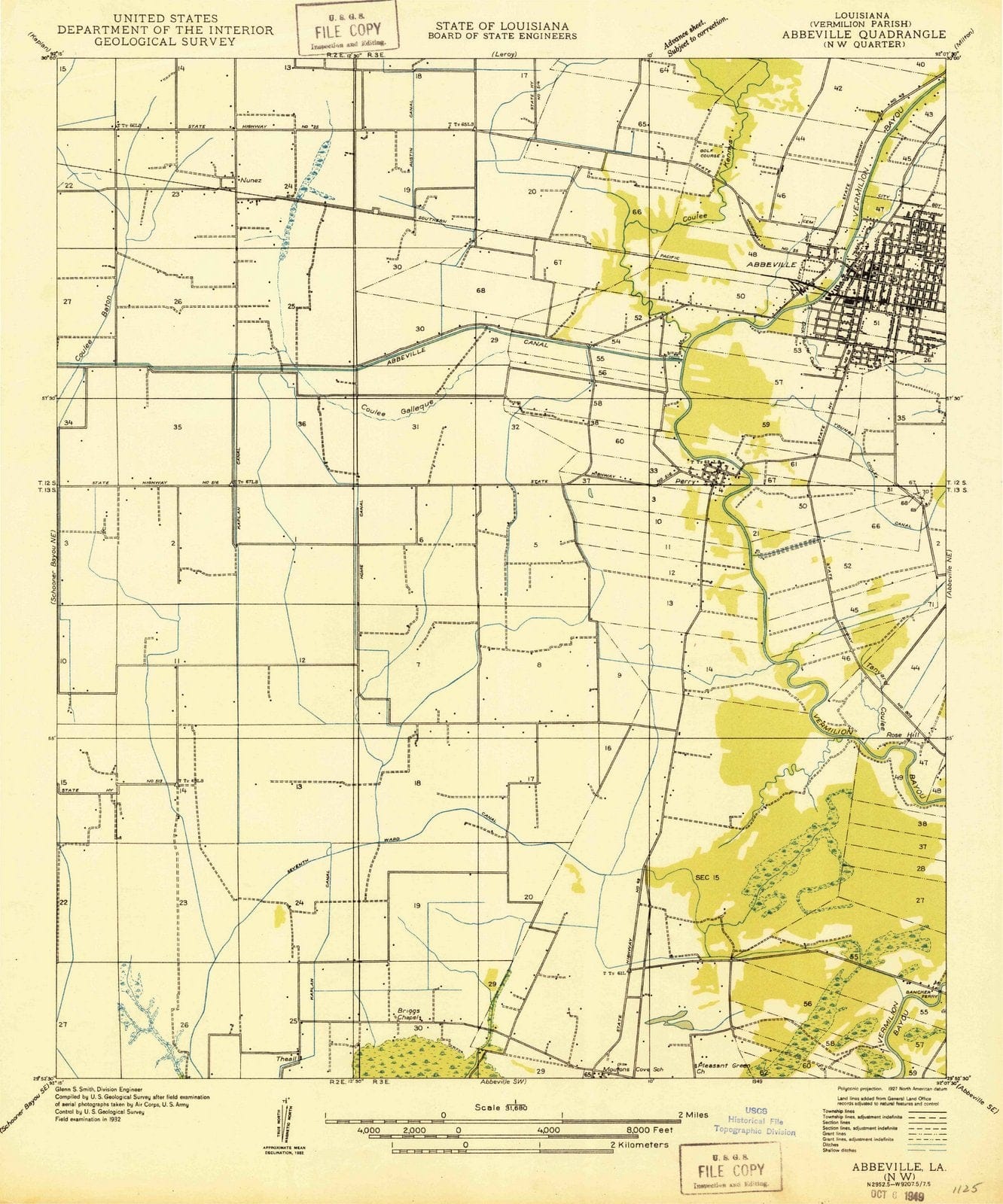 1932 Abbeville, LA - Louisiana - USGS Topographic Map v2