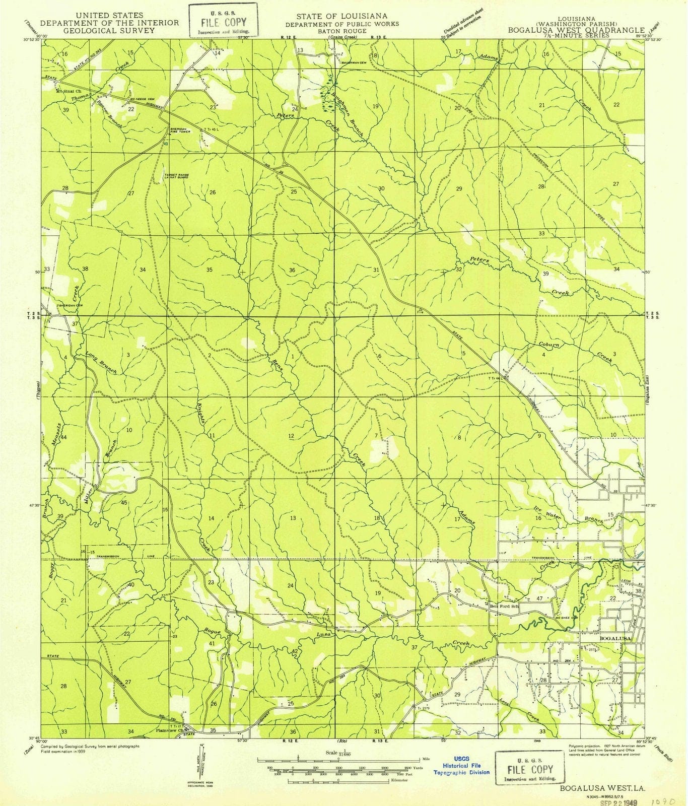1949 Bogalusa, LA - Louisiana - USGS Topographic Map v2