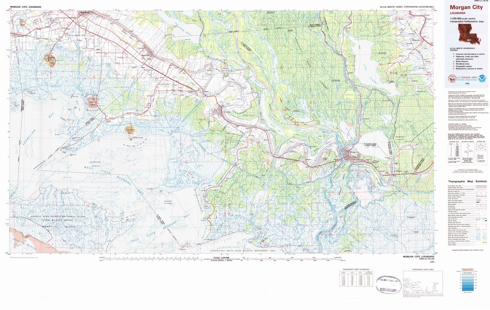 1983 Morgan, LA - Louisiana - USGS Topographic Map