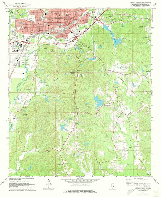 1971 Meridian South, MS - Mississippi - USGS Topographic Map