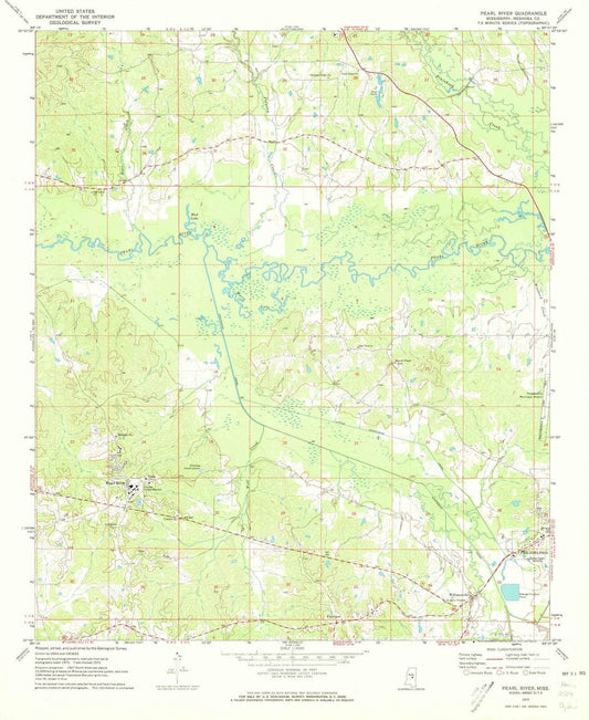 1972 Pearl River, MS - Mississippi - USGS Topographic Map