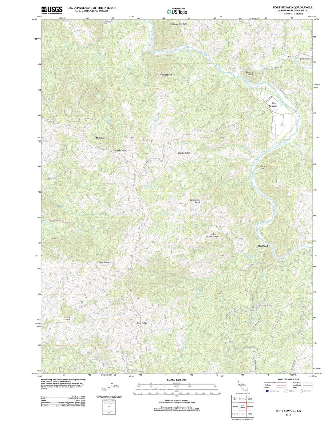 2012 Fortward, CA - California - USGS Topographic Map