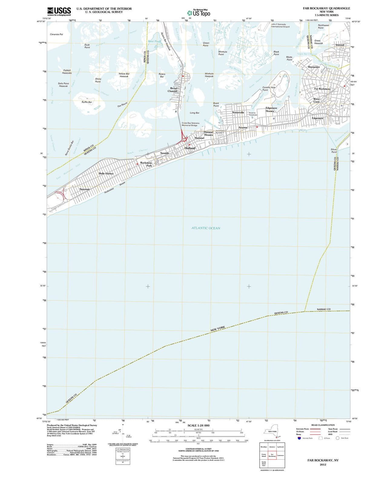 2012 Far Rockaway, NY - New York - USGS Topographic Map