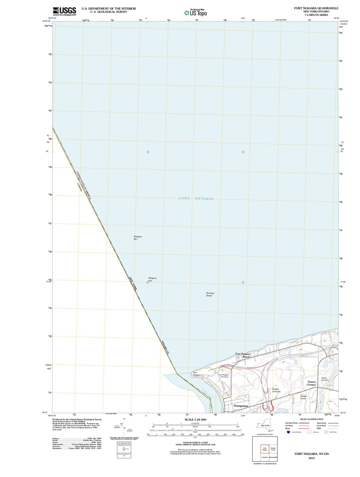 2012 Fort Niagara, NY - New York - USGS Topographic Map