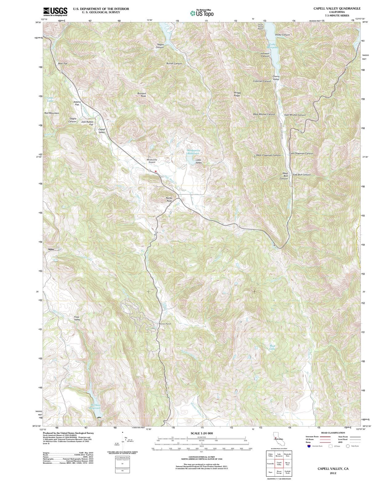 2012 Capell Valley, CA - California - USGS Topographic Map
