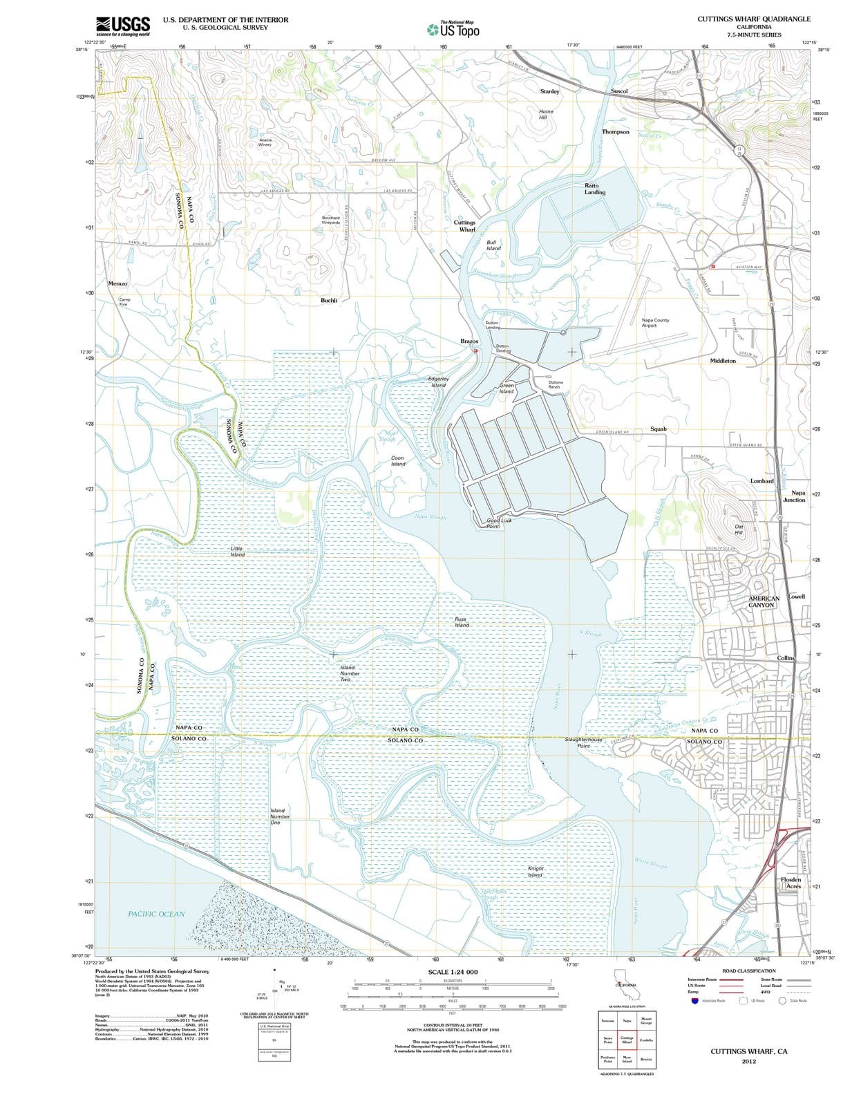 2012 Cuttings Wharf, CA - California - USGS Topographic Map