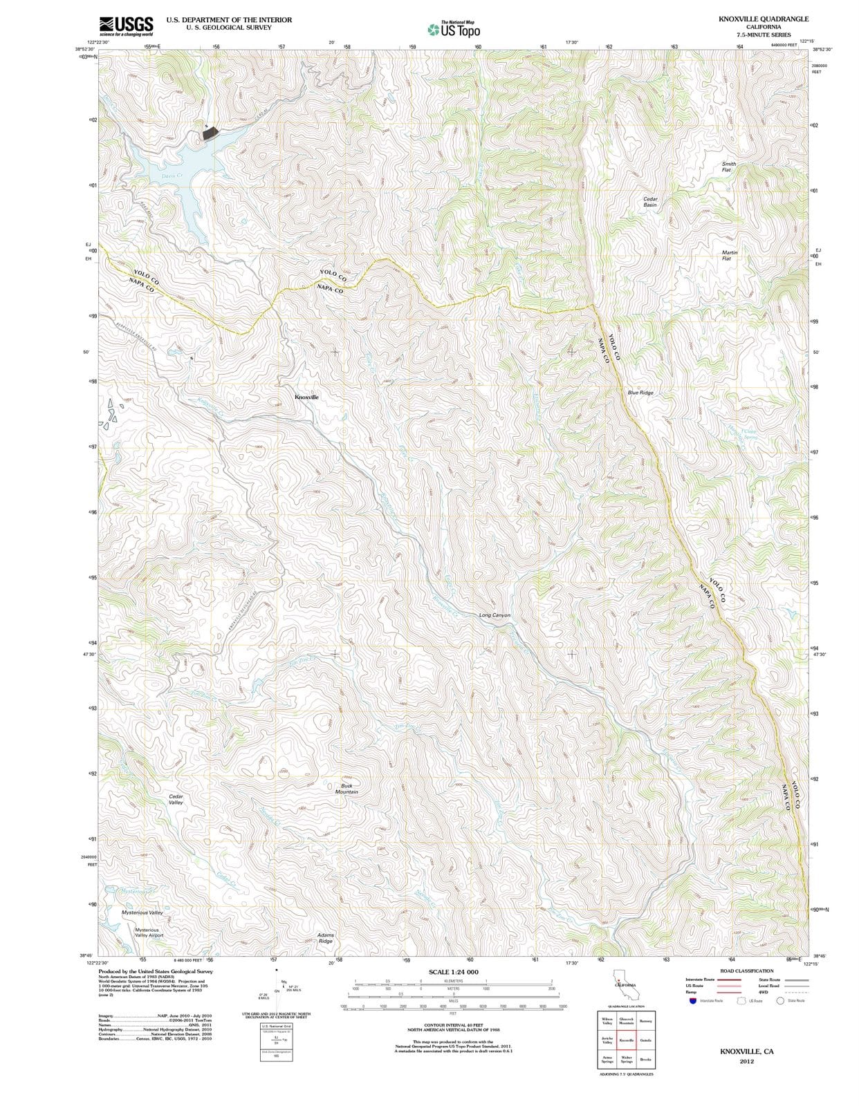 2012 Knoxville, CA - California - USGS Topographic Map