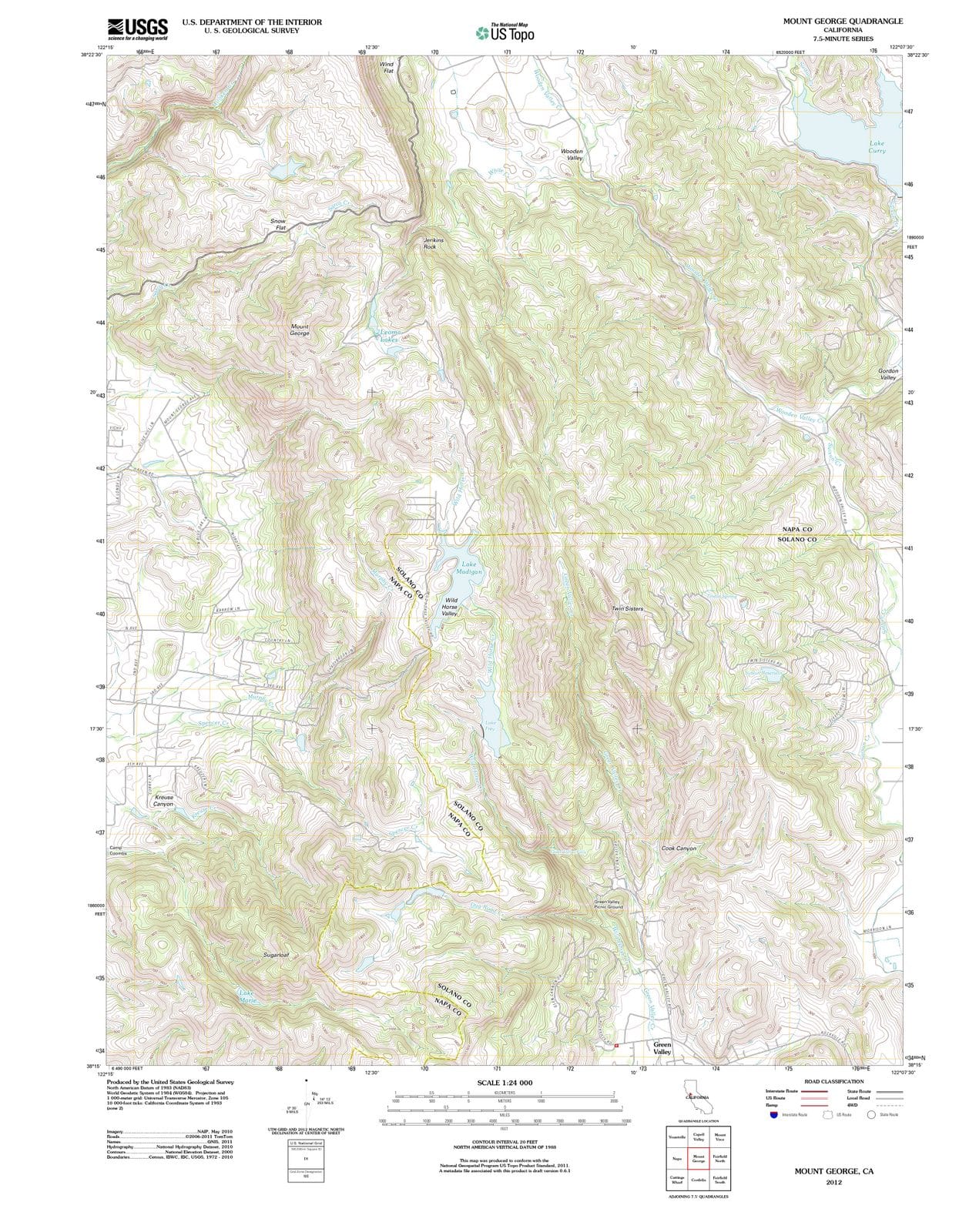 2012 Mount George, CA - California - USGS Topographic Map