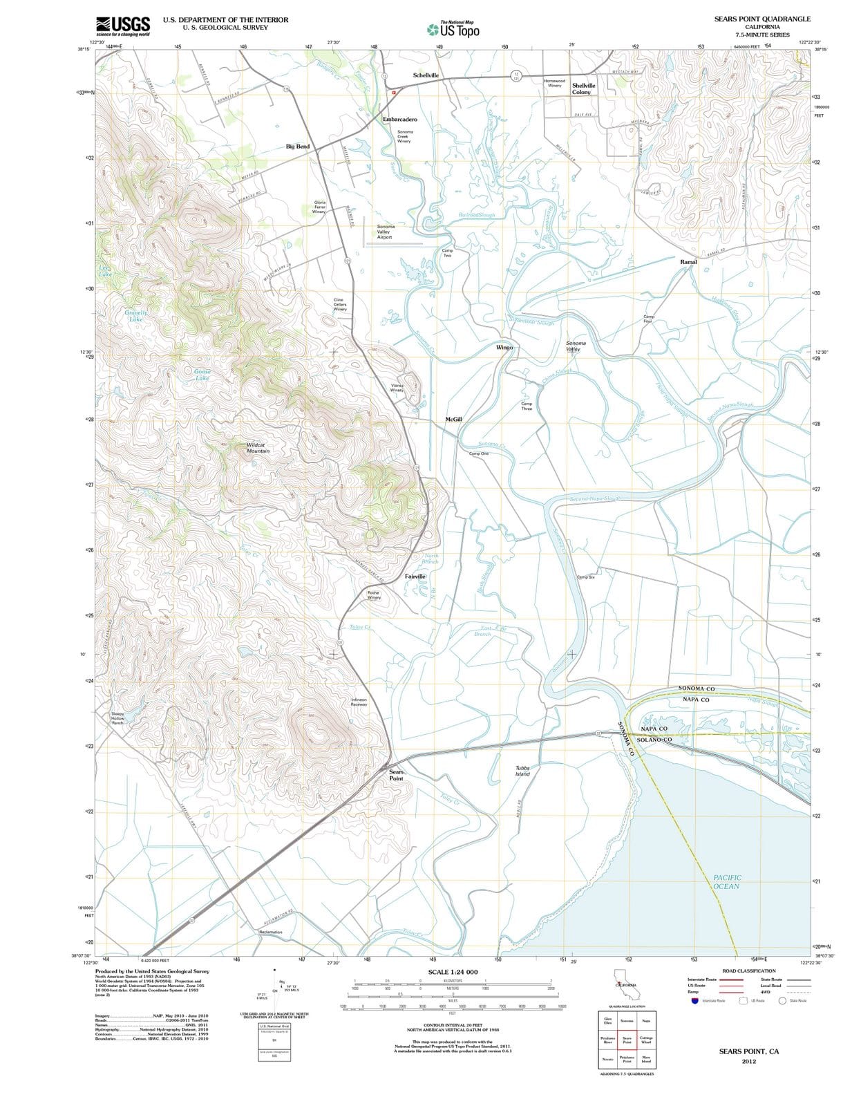 2012 Sears Point, CA - California - USGS Topographic Map