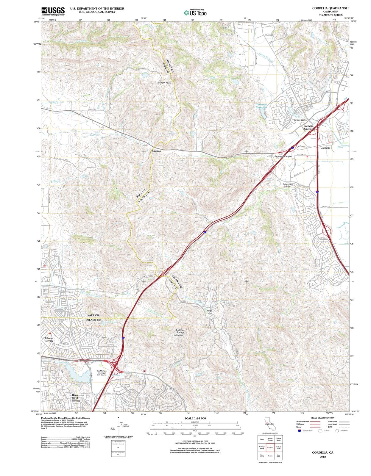 2012 Cordelia, CA - California - USGS Topographic Map