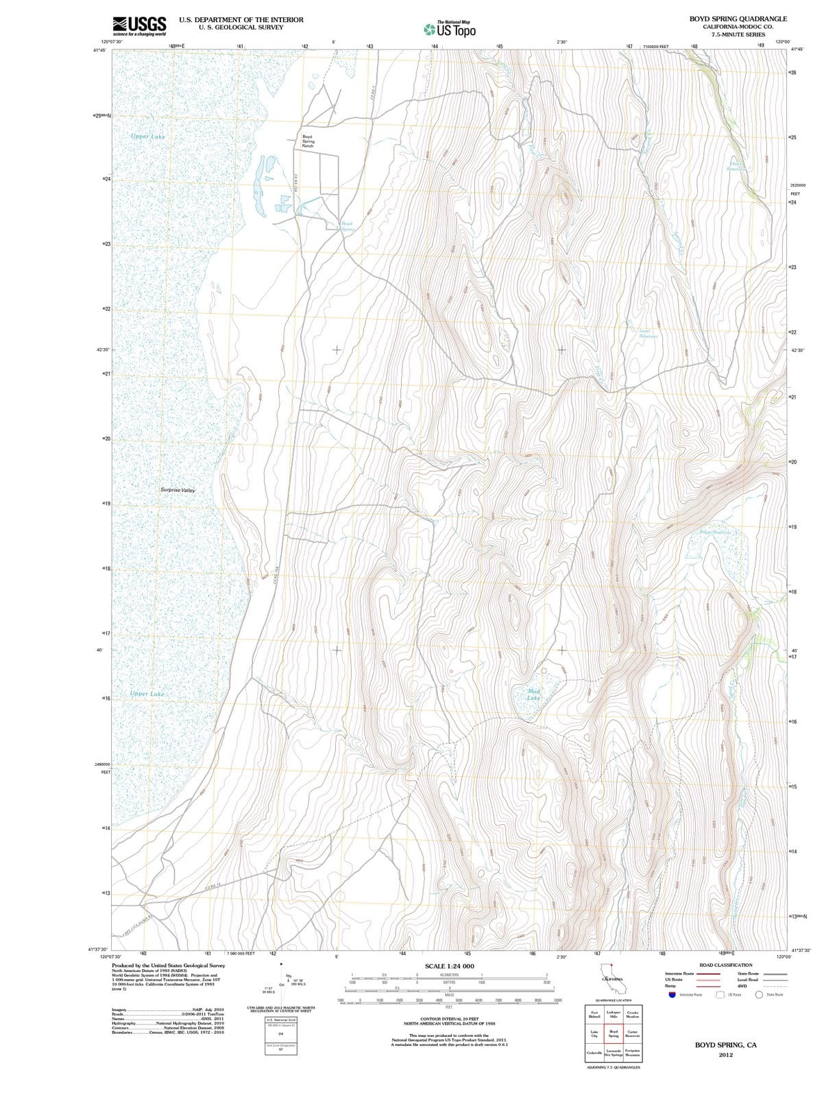 2012 Boyd Spring, CA - California - USGS Topographic Map