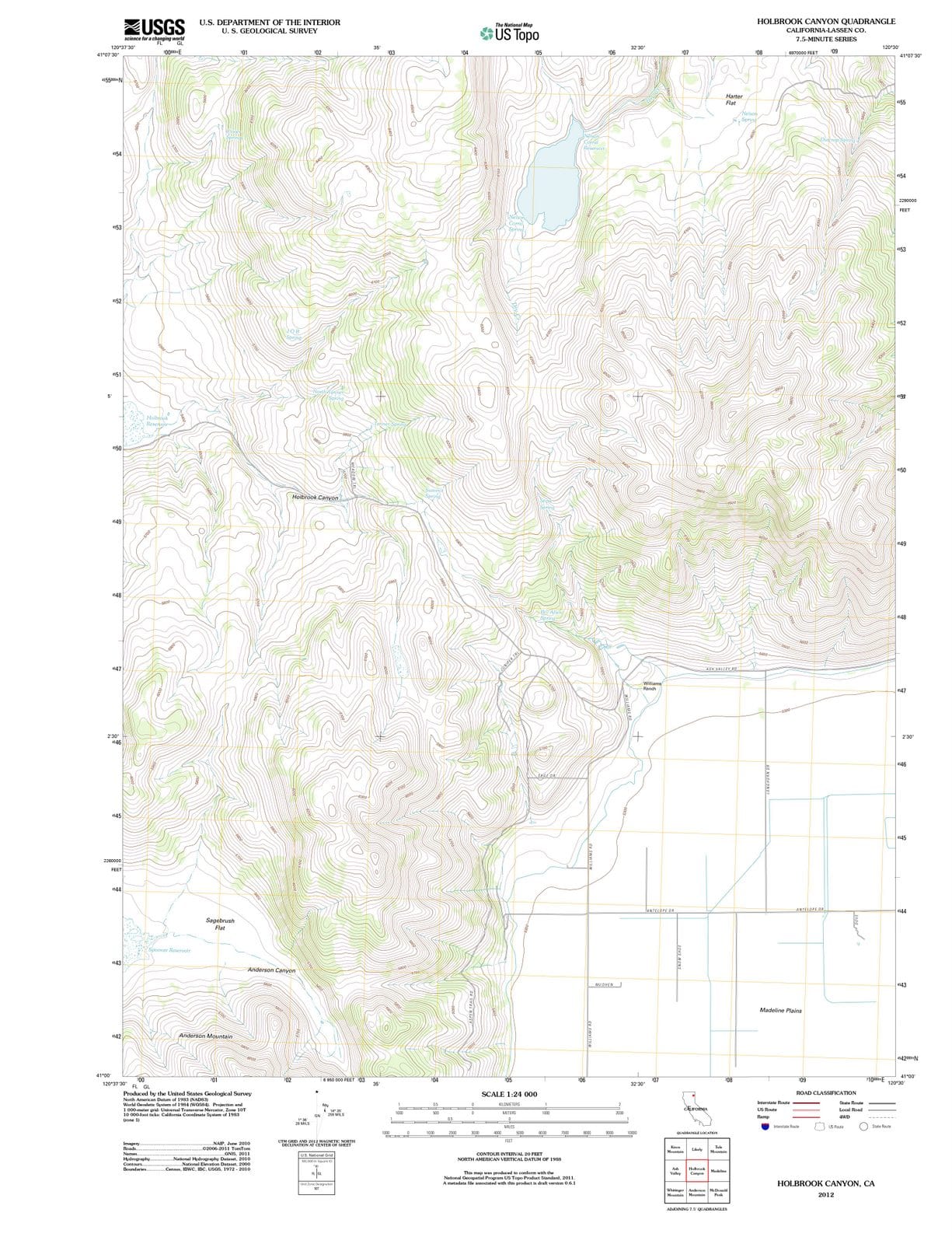 2012 Holbrook Canyon, CA - California - USGS Topographic Map